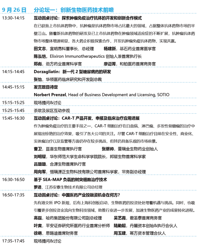 大咖云集：2019中国生物医药创新合作大会嘉宾&议程-肽度TIMEDOO