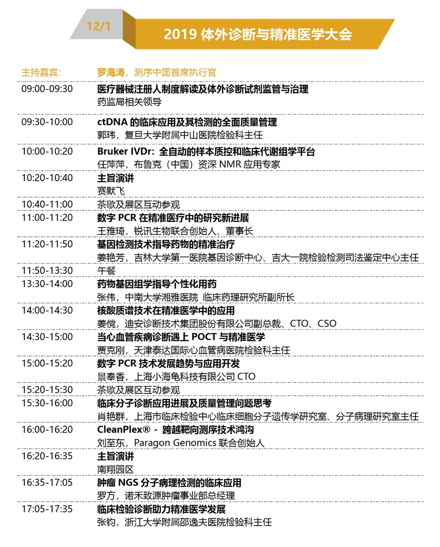 第二轮会议通知 | 完整议程大公开 | 第四届全球精准医疗（中国）峰会-肽度TIMEDOO