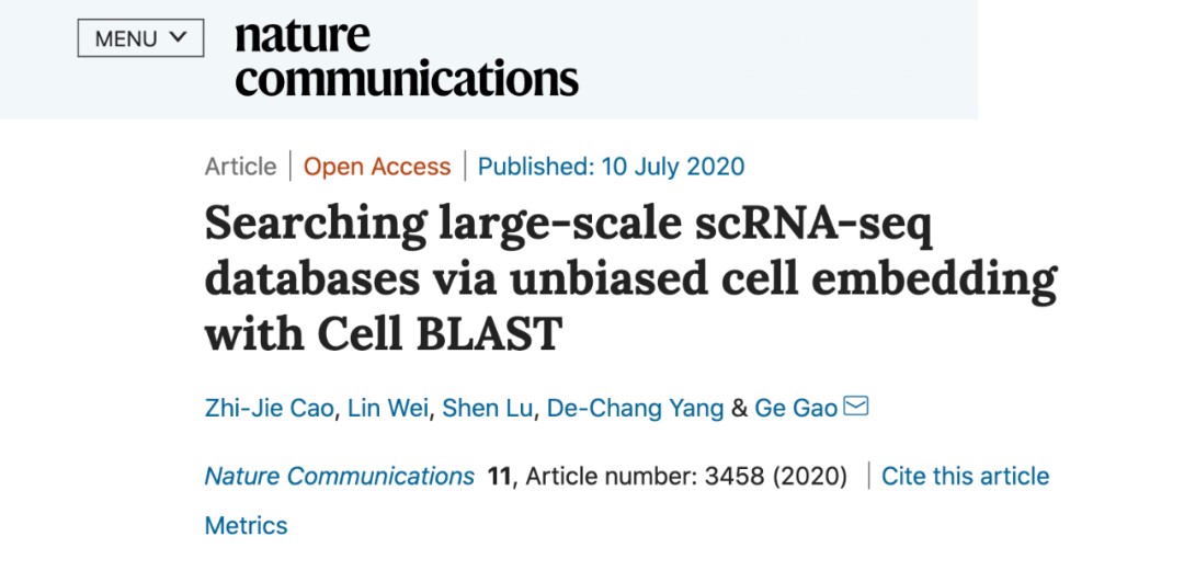 BIOPIC高歌课题组: 在Nature Communications发表单细胞转录组数据检索新方法和参考数据库-肽度TIMEDOO