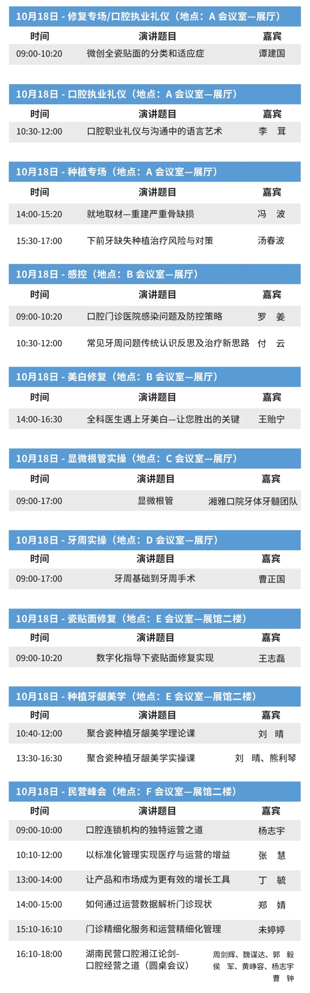 【参会通知】10月湖南口腔展学术总议程|免费预登记走起-肽度TIMEDOO