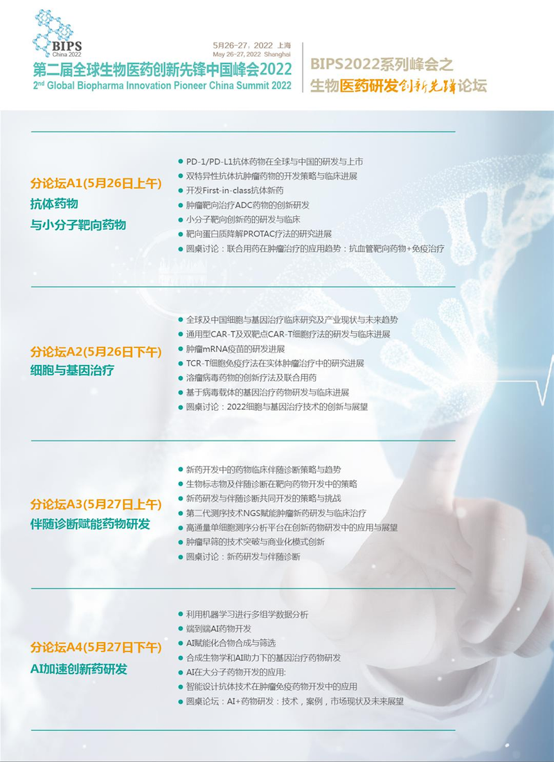 2022年5月26-27日·上海·BIPS第二届全球生物医药创新先锋中国峰会2022 暨生物医药研发创新先锋论坛和生物制药工艺创新先锋论坛-肽度TIMEDOO