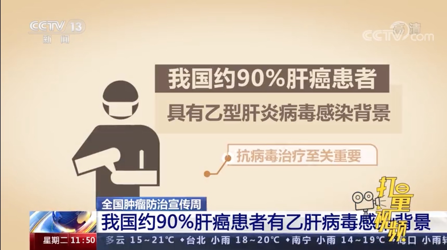我国约90%肝癌患者有乙肝病毒感染背景