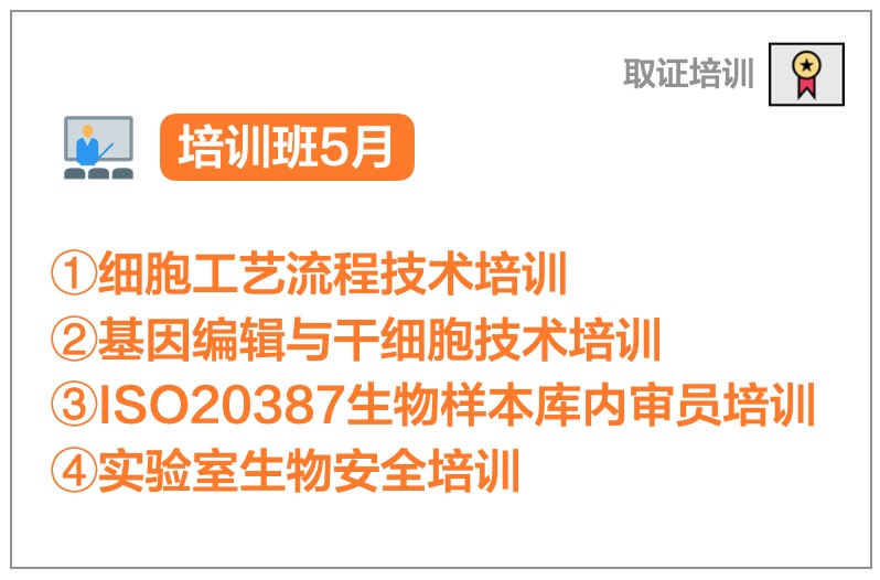 【取证培训】针对细胞实验室、细胞治疗制药、基因编辑与干细胞技术、生物样本库内审员的培训