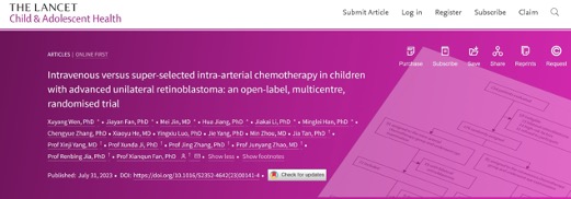 范先群院士团队发表视网膜母细胞瘤治疗新成果