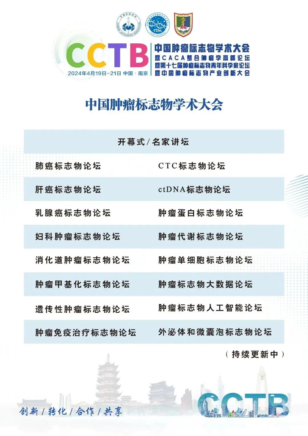 第一轮通知|中国肿瘤标志物学术大会暨CACA整合肿瘤学高峰论坛暨第十七届肿瘤标志物青年科学家论坛暨中国肿瘤标志物产业创新大会-肽度TIMEDOO