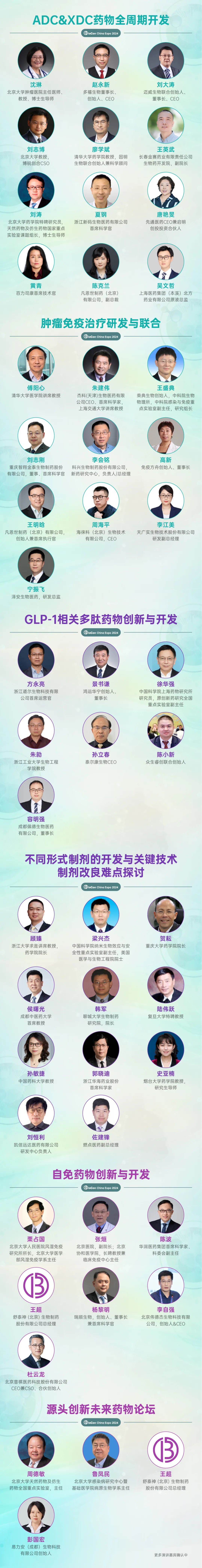 【倒计时6周】| BioCon2024精彩议程首度曝光，超170+位C-Level重磅讲者话题大公开！-肽度TIMEDOO