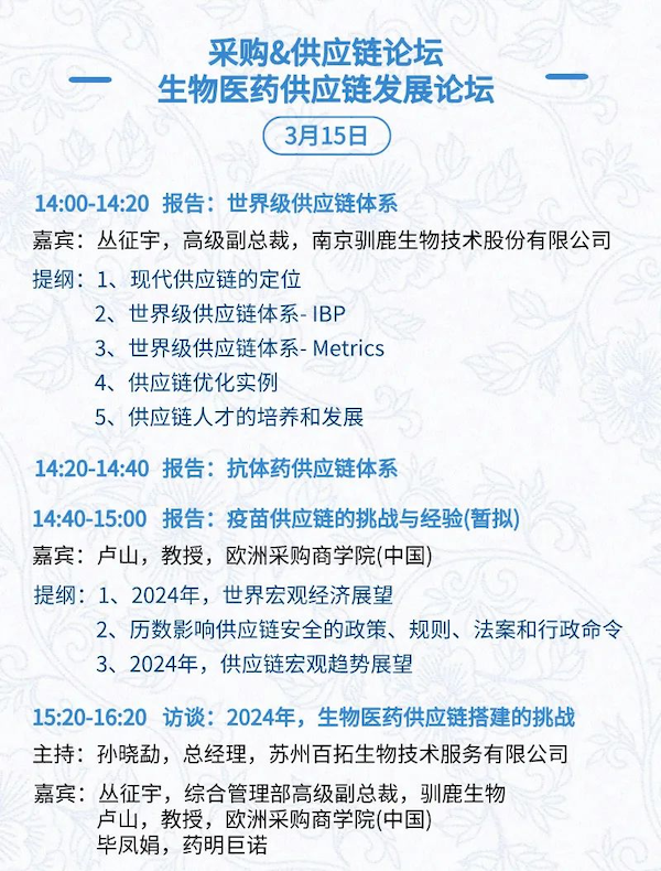 全日程+提纲首次公开,三万人盛会等你加入 | BIOCHINA2024(EBC)-肽度TIMEDOO