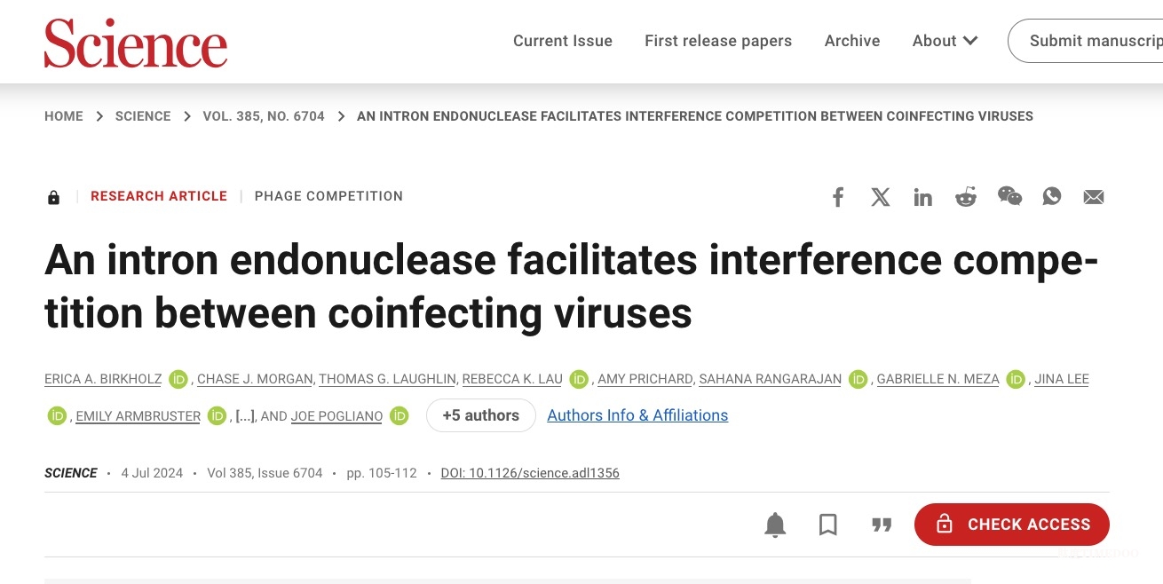 噬菌体可以将自私基因元素武器化以击败竞争对手-肽度TIMEDOO
