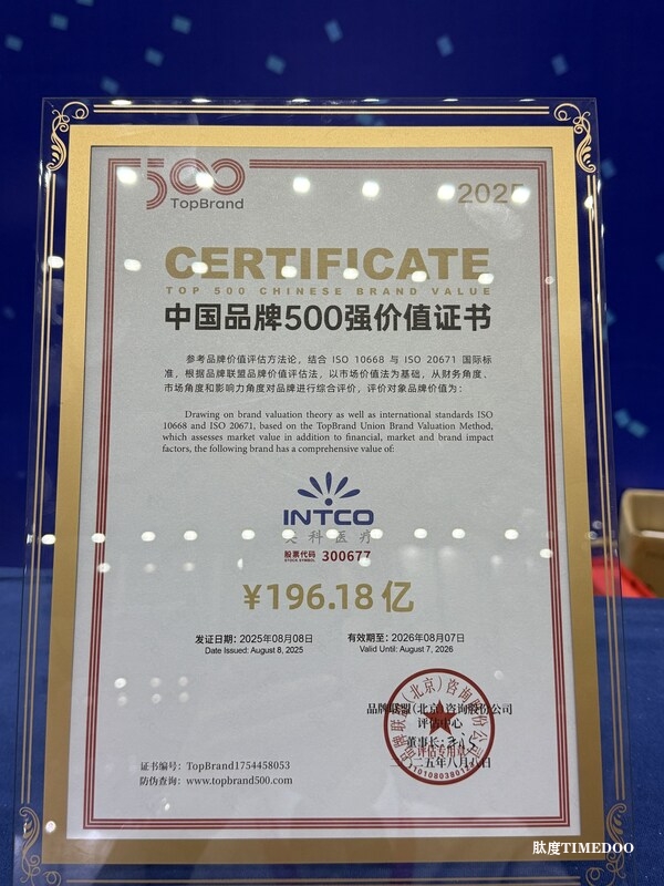 英科医疗上榜TopBrand 2025中国品牌500强 位居细分行业首位