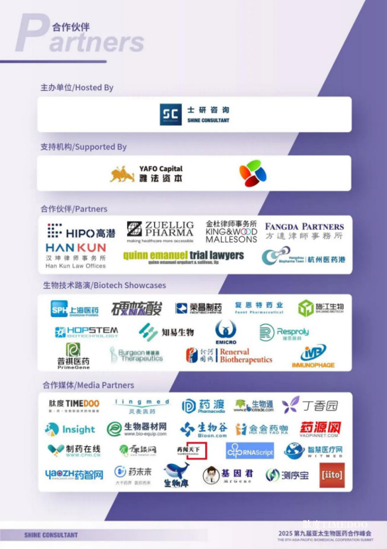 2025(第九届)亚太生物医药合作峰会8月28-29日在上海隆重召开！-肽度TIMEDOO