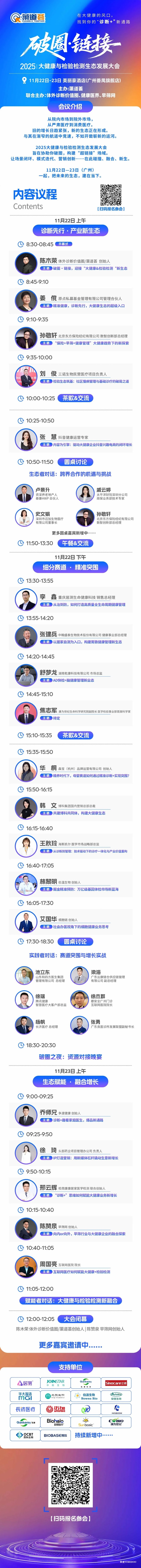 2025年11月22日·广州·2025大健康与检验检测生态发展大会-肽度TIMEDOO