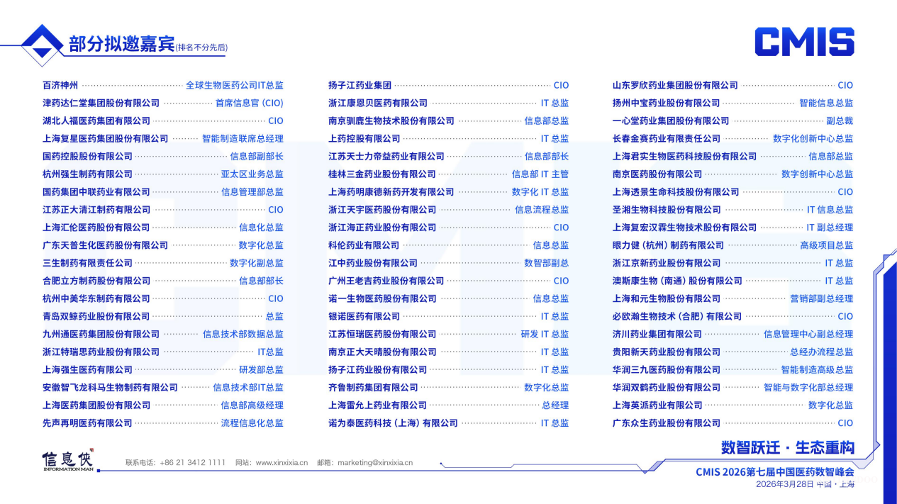 CMIS 2026第七届中国医药数智峰会启动，上海之约等您来！-肽度TIMEDOO