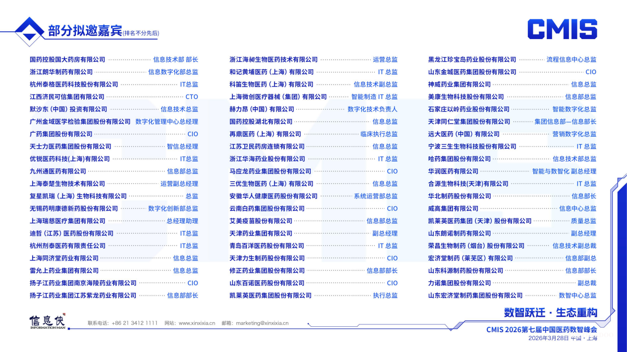 CMIS 2026第七届中国医药数智峰会启动,上海之约等您来!-肽度TIMEDOO