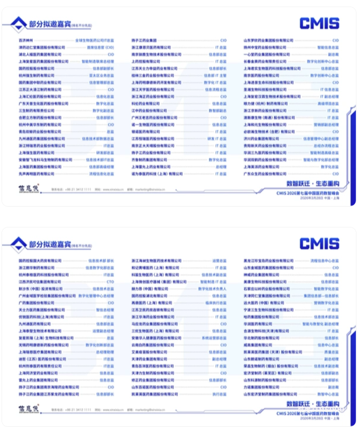 CMIS 2026第七届中国医药数智峰会启动,上海之约等您来!-肽度TIMEDOO