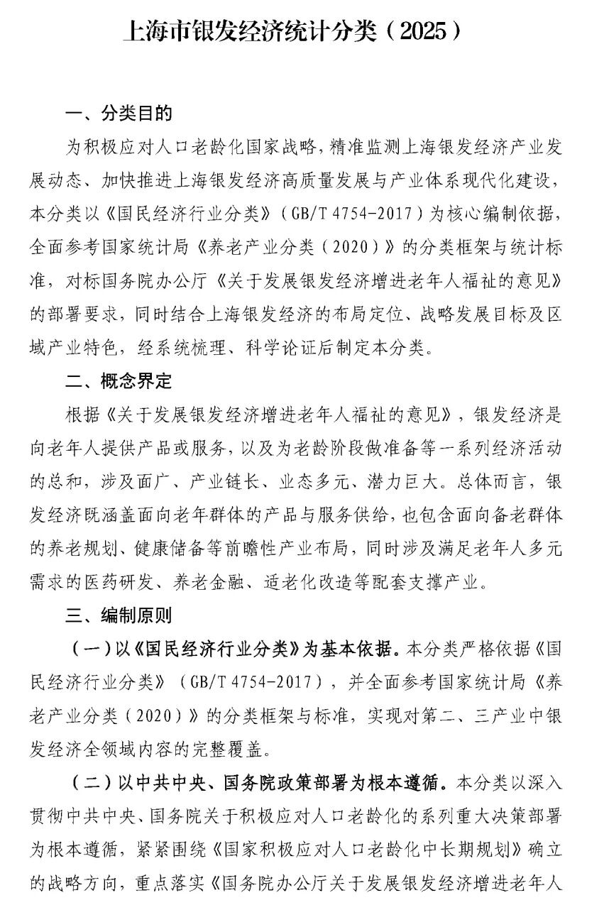 银发经济包含哪些分类？上海最新发布《上海市银发经济统计分类（2025）》-肽度TIMEDOO