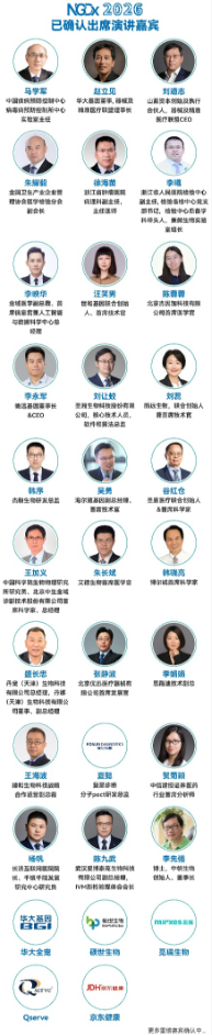 NGDx 2026重磅嘉宾 | 华大/金域/世和/吉因加/微远等30+行业领袖确认出席!-肽度TIMEDOO