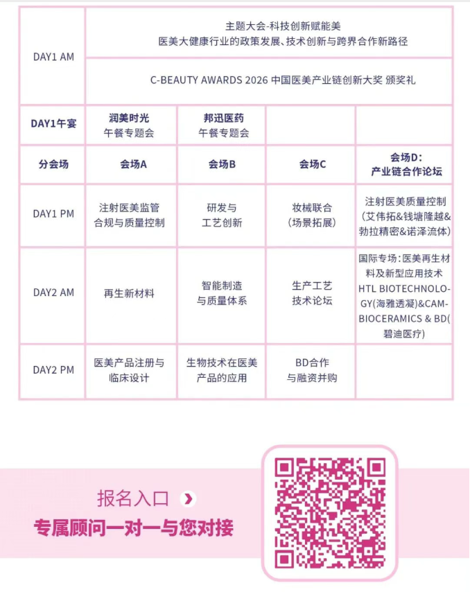 议程首曝！华熙/协合/四环/斐缦等60+巨头首度同框，共探医美新征程！-肽度TIMEDOO