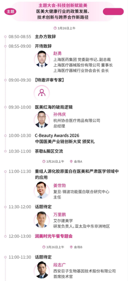 议程首曝！华熙/协合/四环/斐缦等60+巨头首度同框，共探医美新征程！-肽度TIMEDOO