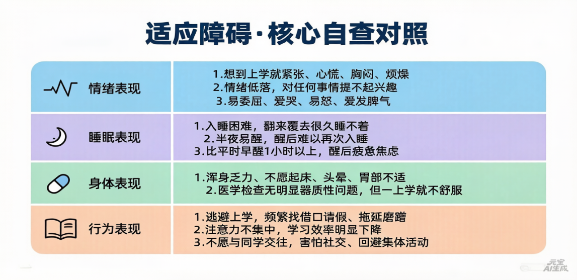 孩子黑白颠倒不想上学?是装病还是矫情?可能患上了“适应障碍”这种病!-肽度TIMEDOO